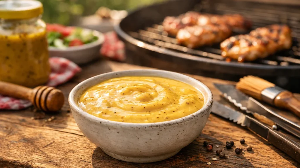 honing-mosterdsaus volgens een klassiek recept van oma