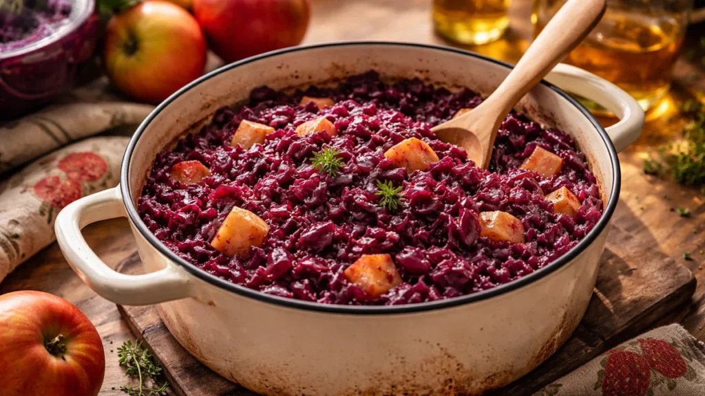 rode kool met appeltjes volgens een klassiek recept van oma