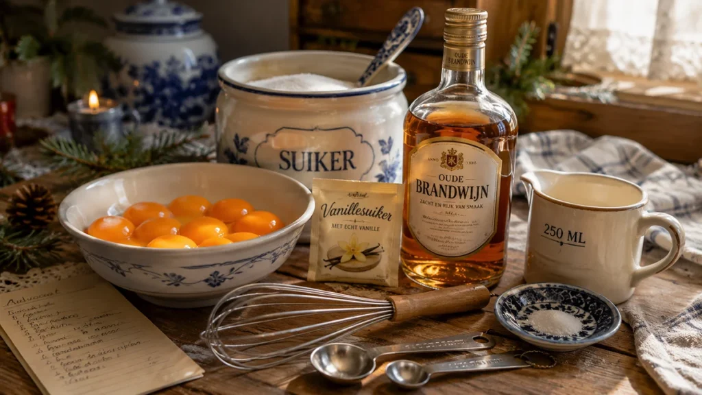 Ingrediënten voor oma's advocaat volgens traditioneel recept