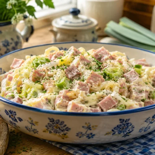 Ham-preisalade volgens een klassiek recept van oma