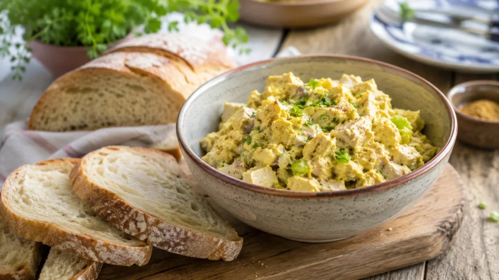 Kip kerrie salade volgens een klassiek recept van oma