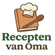 Logo voor Recepten van Oma. Een schriftje met een koksmuts en pollepel.